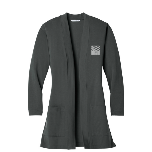 Port Authority  Women's Concept Long Pocket Cardigan — Grey Smoke