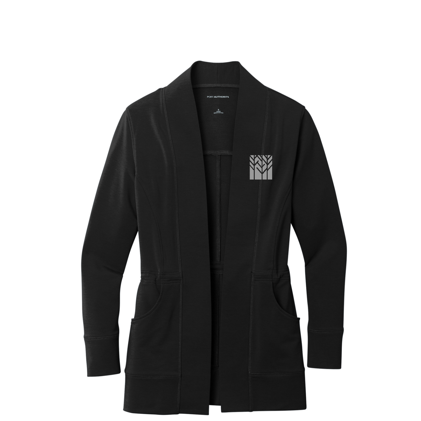 Port Authority Women's Microterry Cardigan — Deep Black