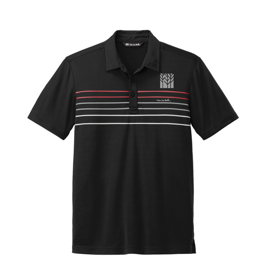 TravisMathew Coto Performance Chest Stripe Polo — Black