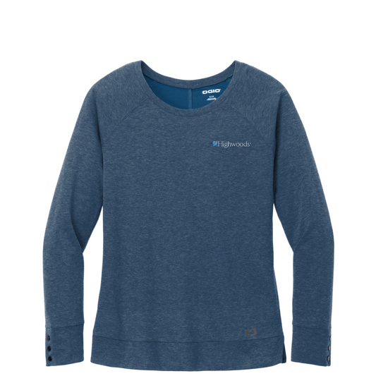 OGIO Women's Command Long Sleeve Scoop Neck — Spar Blue