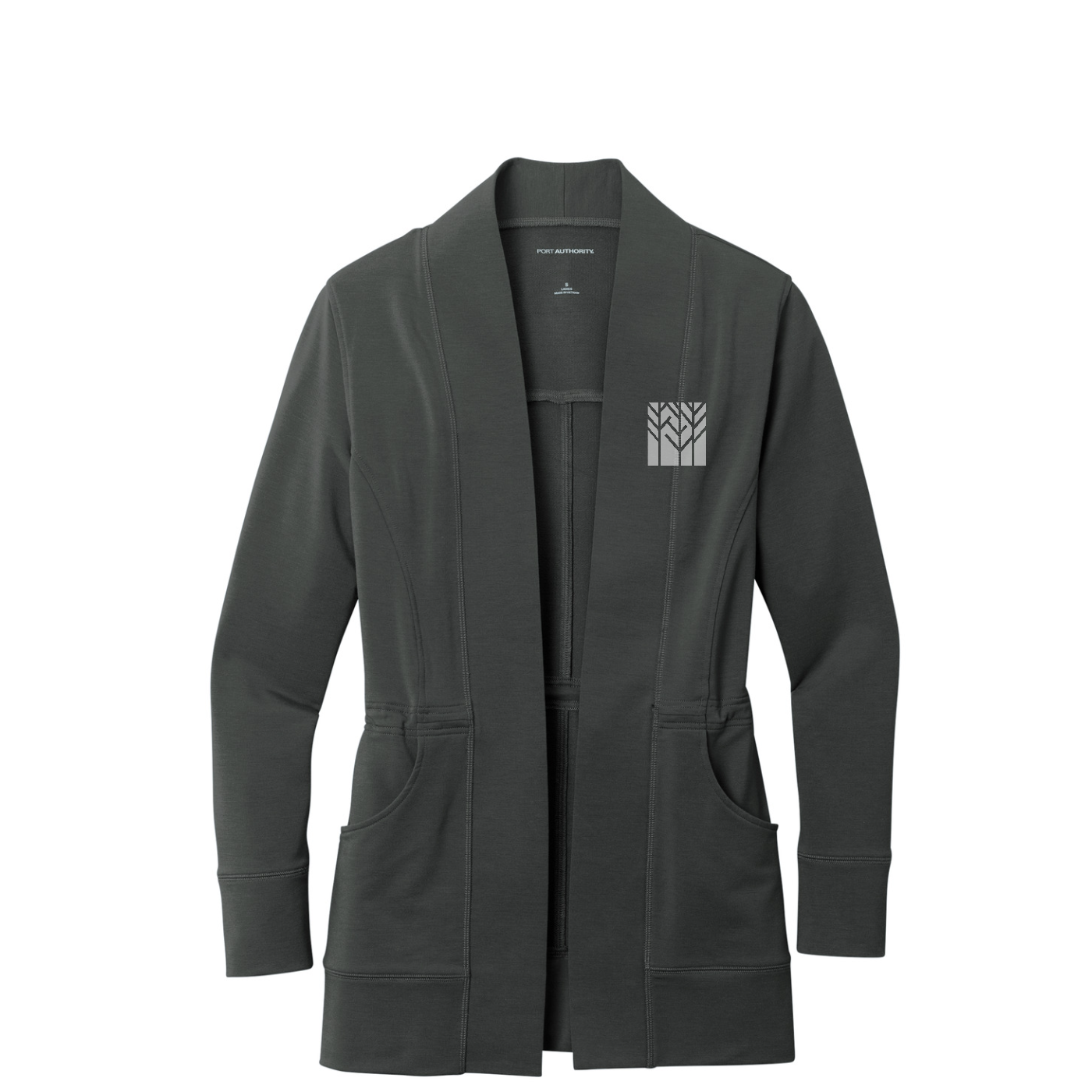 Port Authority Women's Microterry Cardigan — Charcoal