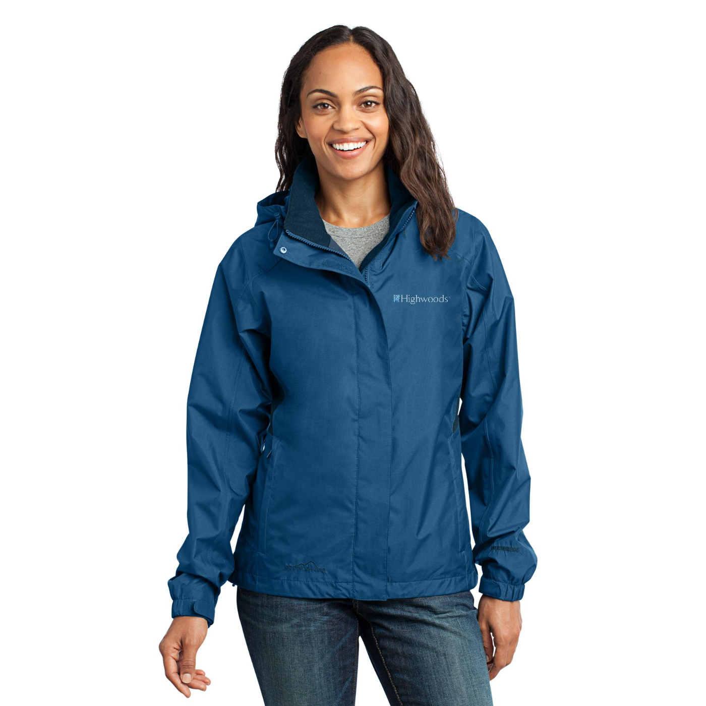 Eddie Bauer Women's Rain Jacket — Deep Sea Blue/ Dark Adriatic
