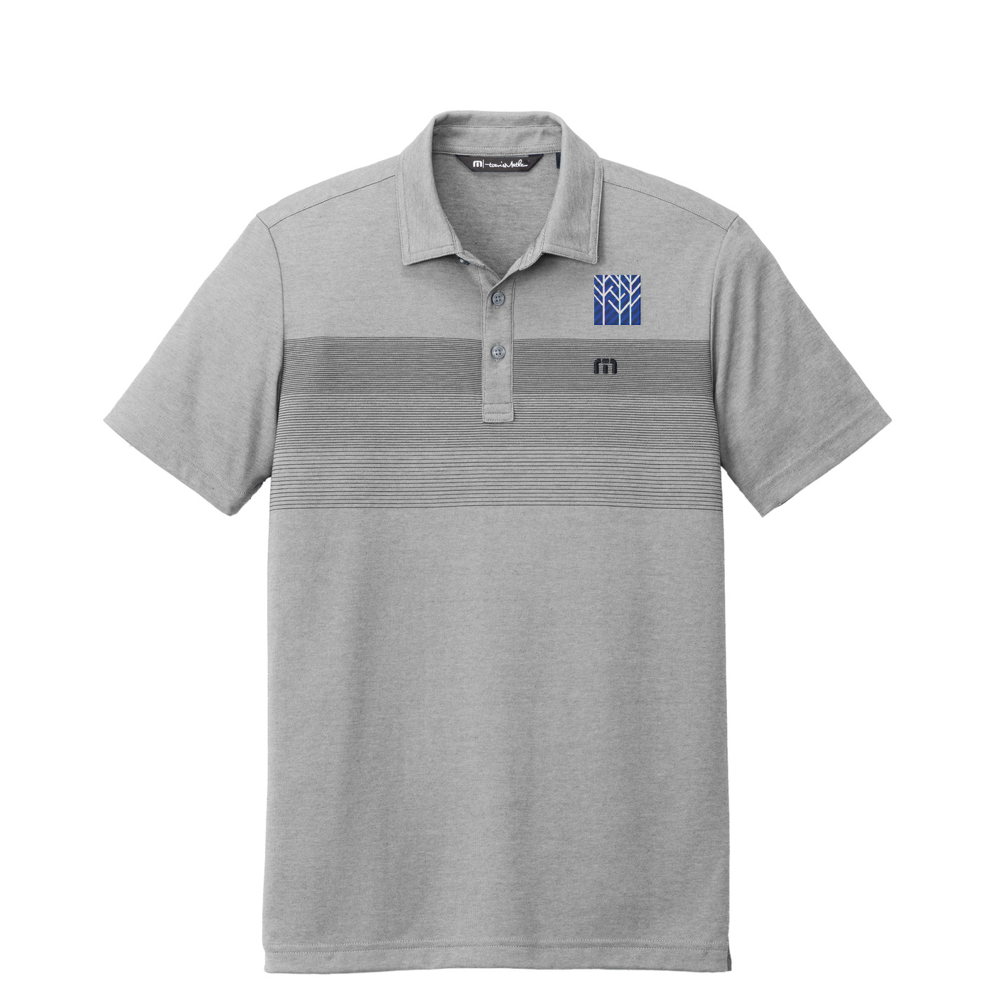 TravisMathew Coastal Chest Stripe Polo — Quiet Shade Grey Heather