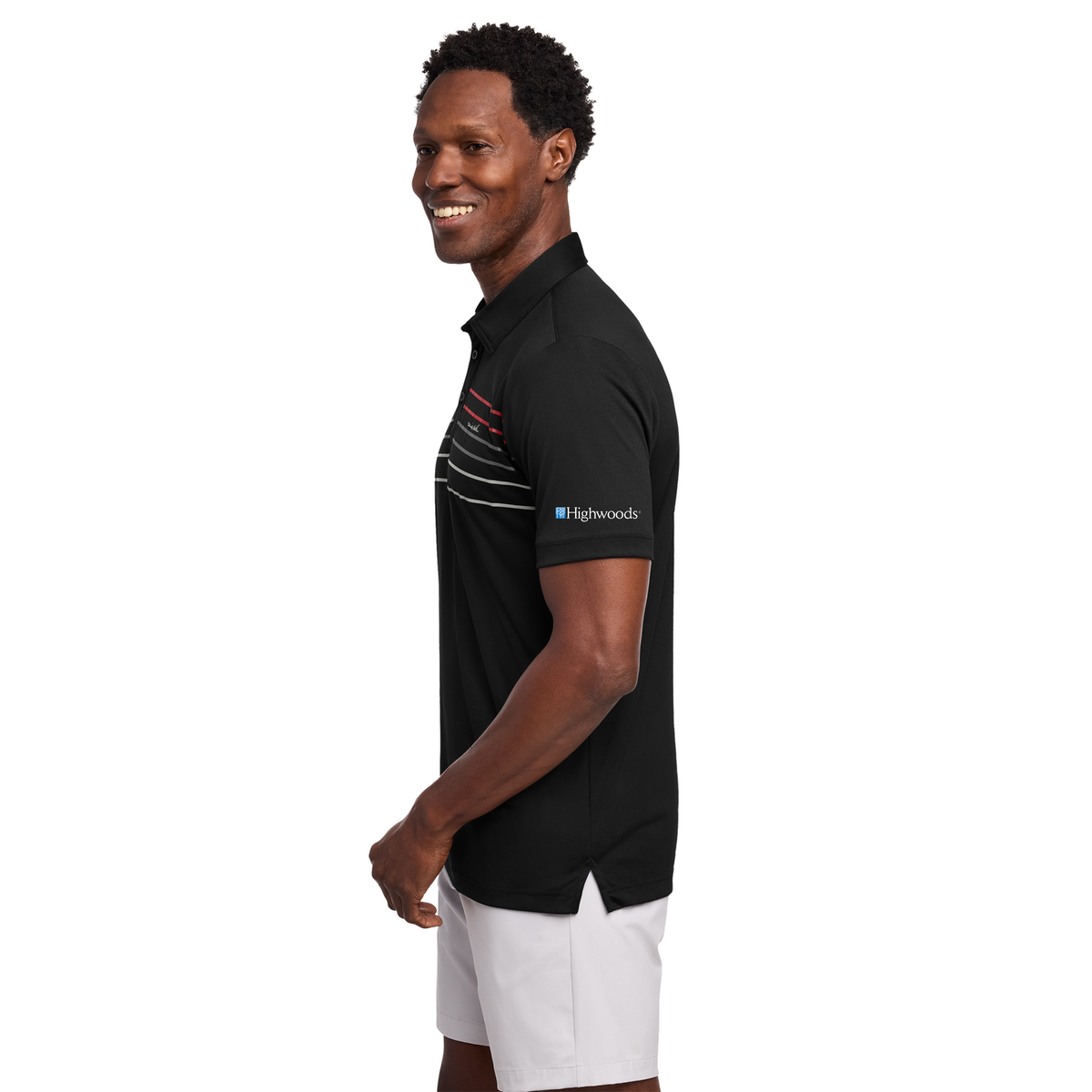 TravisMathew Coto Performance Chest Stripe Polo - Sleeve Logo